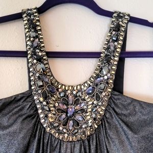 JS Boutique Blu Sparkle Halter Dress